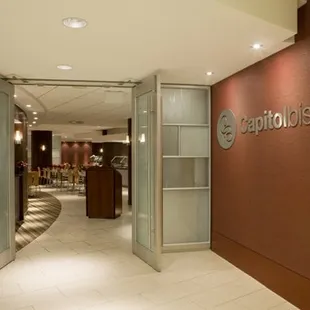 the entrance to the building
