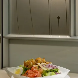 a bowl of food on a table