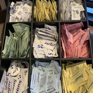 They have every kind of sweetener, not just one like other places.