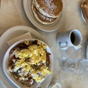 Greek skillet with pancakes