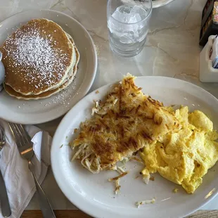 2 eggs your way (comes with Hash Browns and 2 pancakes)