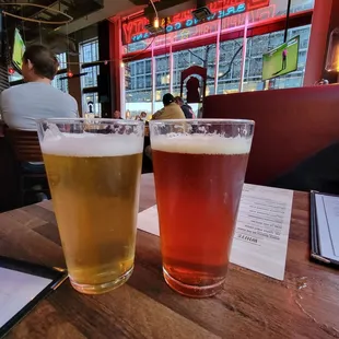 Capitol Kolsch one the left and Amber Waves on the right