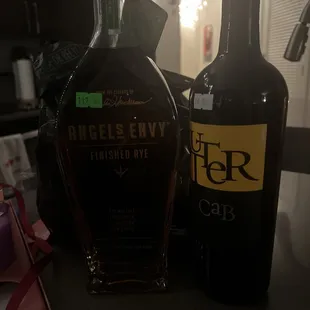 Two different spirts - Angel Envy Rye and a Butter Cab!