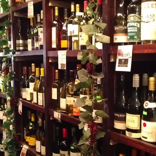 shelves of wine and spirits