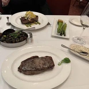 Wagyu Steak, Brussel Sprouts, Filet topped with Crab meat