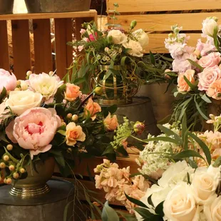 Pale Pink &amp; Peach Wedding Event Flowers