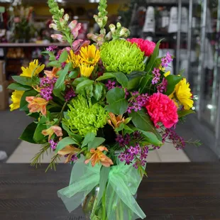 An arrangement of spring flowers