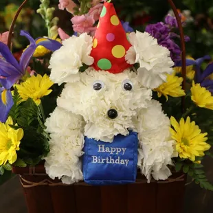 Custom Puppy Birthday Flowers