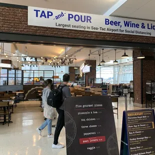 the entrance to tap and pour