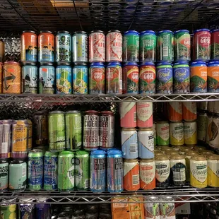 a variety of cans