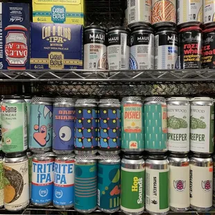 a variety of cans