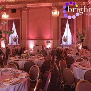 Brighten Up Event Lighting | Capitol Plaza Ballrooms Pink Uplighting Sacramento