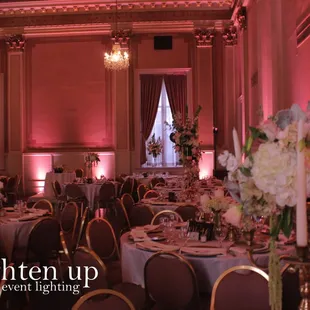 Brighten Up Event Lighting | Capitol Plaza Ballrooms Blush Uplighting Sacramento