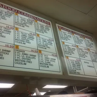 Seafood Combo Menu