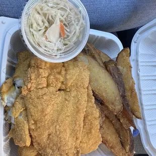 3pc whiting with wedges and coleslaw 5.99