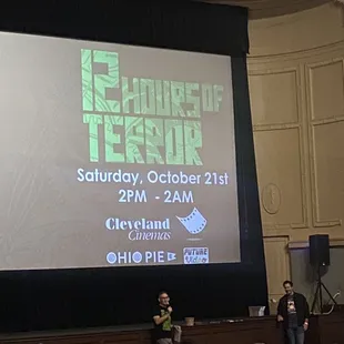 Saturday, 21 October 2023 -- 12 hour scary movie marathon from 2pm to 2am. (I got a free ticket)