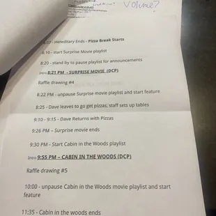 12-hour movie marathon schedule (21 October 2023)