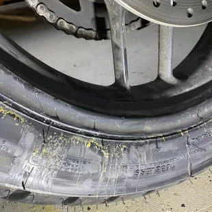 expecting. From the pics you can see that not effort was made to clean the rear tire. It was in fact a big "fuck you", don't care about your
