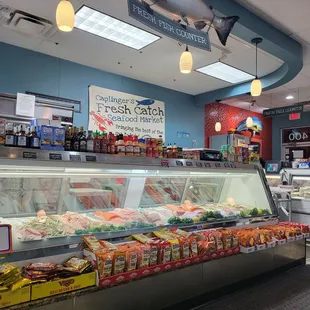 View inside fish counter