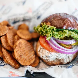 a sandwich and chips