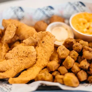 a basket of fried food