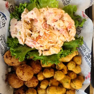 Lobster Roll, Fried Okra, Hush Puppies