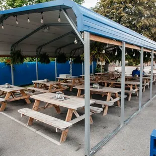 Outdoor seating area that is available for large parties at NO COST!
