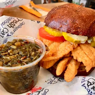 Erik&apos;s Grouper Sandwich &amp; Collard Greens