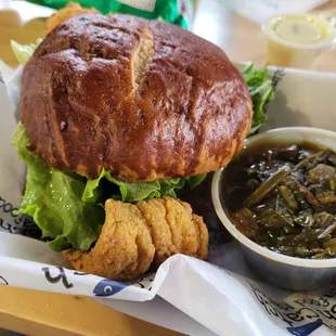 Caplinger's special w/collard greens