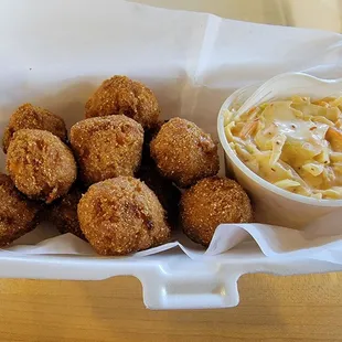 Hush Puppies and Chipotle Slaw