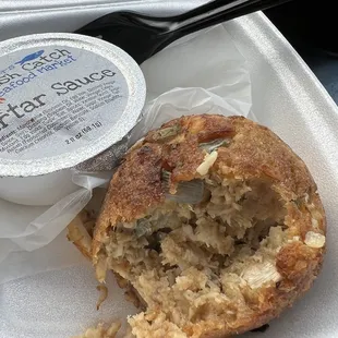 a half eaten sandwich