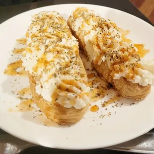 Whipped Ricotta on Ciabatta with Hot Honey