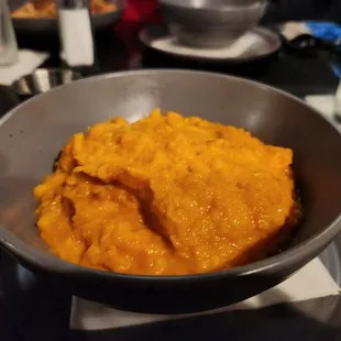 "What is that lump in there?" mashed sweet potatoes.