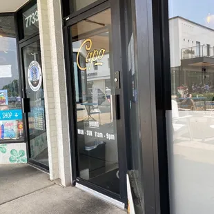 the entrance to the store