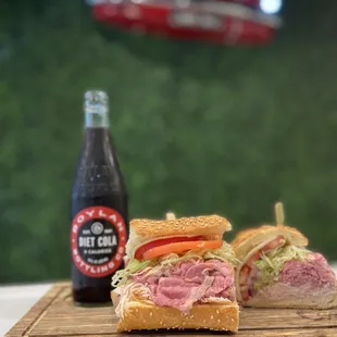  sandwich and a bottle of coke