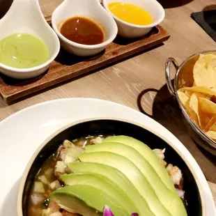 Aguachile verde &amp; ceviche de camarón