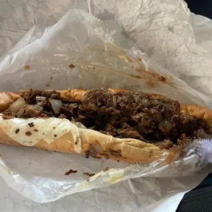 Full size regular cheese steak $8.99