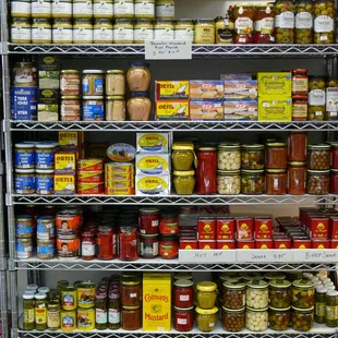 a variety of canned food items