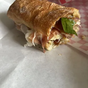 Prosciutto and fig sandwich