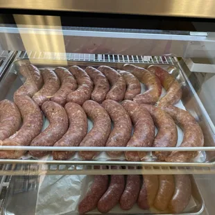 a variety of sausages