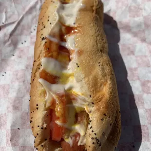 Hot Dog topped with my fav toppings