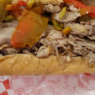 Italian beef sandwich.