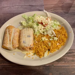 Chimichanga with shredded chicken
