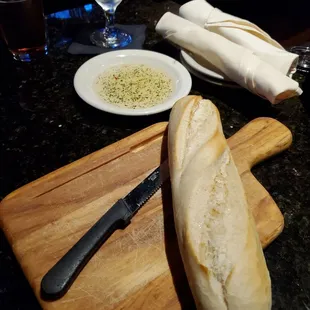Complimentary bread and olive oil