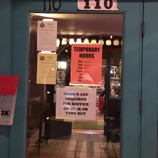 the entrance to the restaurant