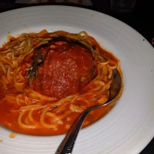 Spaghetti with meatball