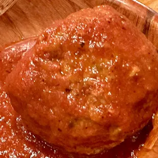 Meatball. Orlando was right about how good this huge meatball is!