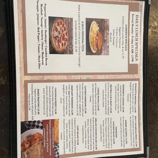 Lunch Specials Menu