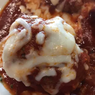 After sent back meat ball with melted cheese! Ps I'm the only customer an you can't  get cheese to melt!