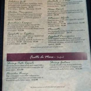 Menu, page 3 of 6